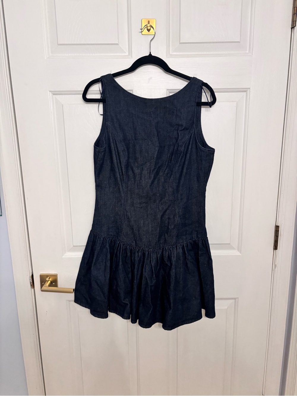 Zara Denim Drop-Waist Mini Dress